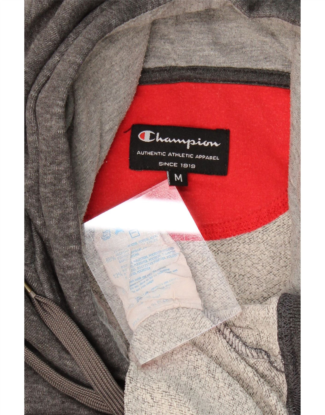 CHAMPION Mens Hoodie Jumper Medium Grey Colourblock Cotton