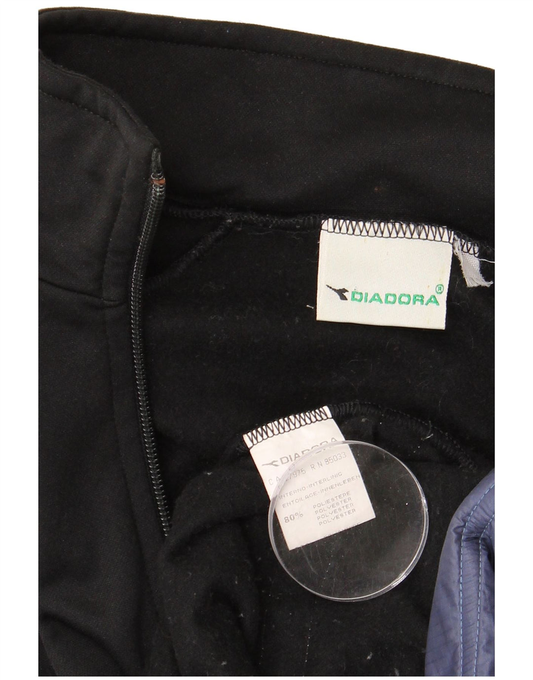 Мужской спортивный костюм DIADORA, верхняя куртка, средний черный, полиэстер с цветными блоками