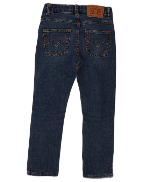Узкие зауженные джинсы Levi's 512 для девочек 5–6 лет W20 L19, синий хлопок