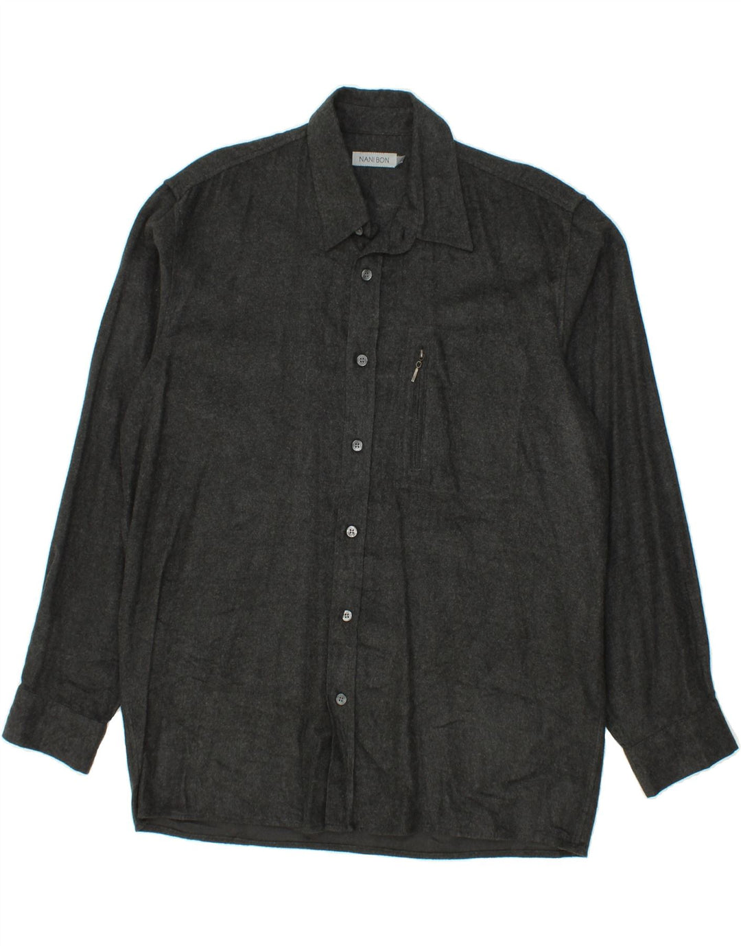 NANI BON Mens Shirt Large Grey Polyester Vintage NANI BON and Second-Hand NANI BON from Messina Hembry 