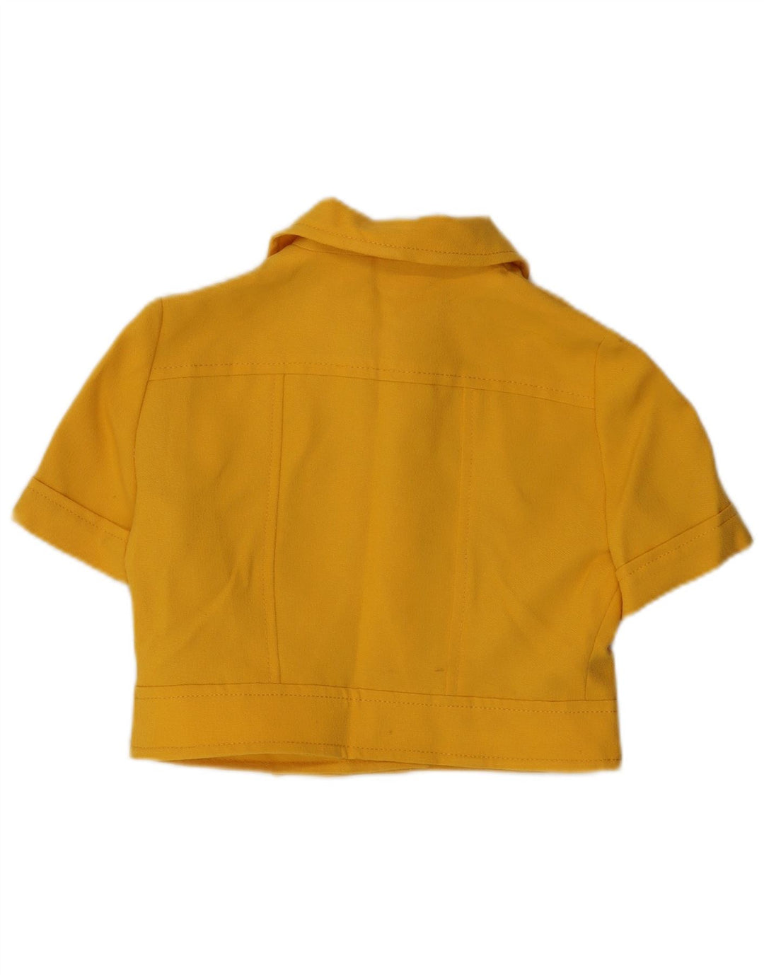 ВИНТАЖНЫЙ женский пиджак с коротким рукавом и 4 пуговицами, Великобритания 14, средний желтый цвет