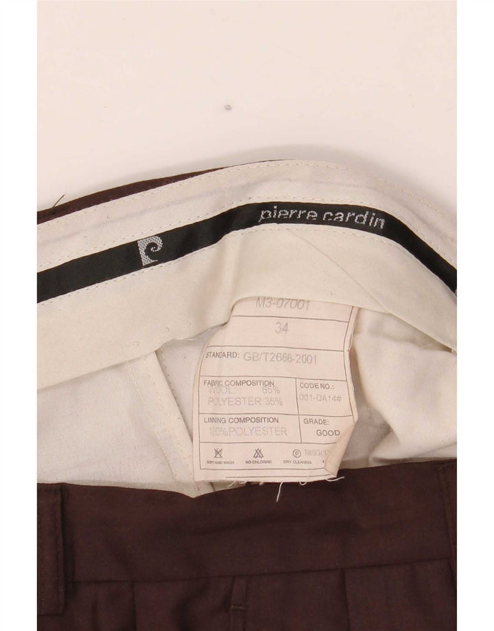 Мужские костюмные брюки Pierre Cardin W34 L29 коричневые шерстяные