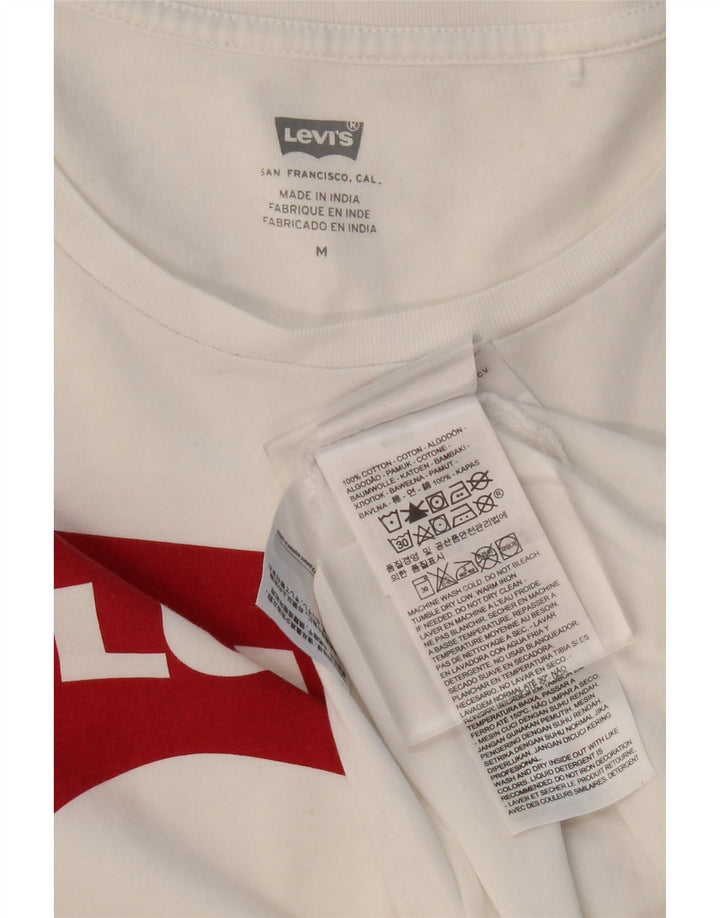 Женская футболка с рисунком LEVI'S Top UK 12, средний размер, белый хлопок