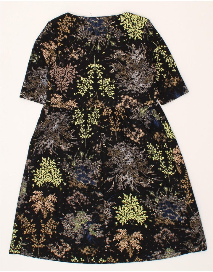 NEXT Womens A-Line Dress UK 12 Medium Blue Floral Polyester Vintage Next and Second-Hand Next from Messina Hembry 