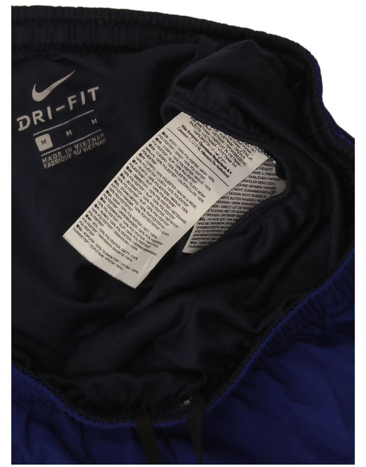 Мужские спортивные шорты Nike Dri Fit среднего размера, темно-синие, полиэстер с цветными блоками
