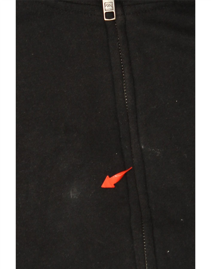 QUIKSILVER Мужской свитер с капюшоном на молнии с графическим рисунком XL, черный, хлопок