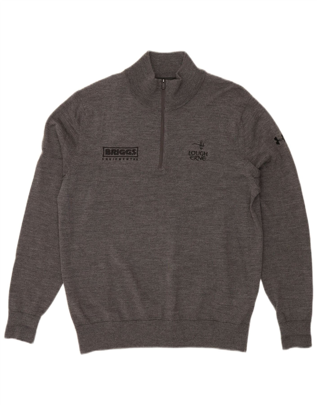 UNDER ARMOR Мужской высокий джемпер с воротником на молнии с рисунком, средний серый