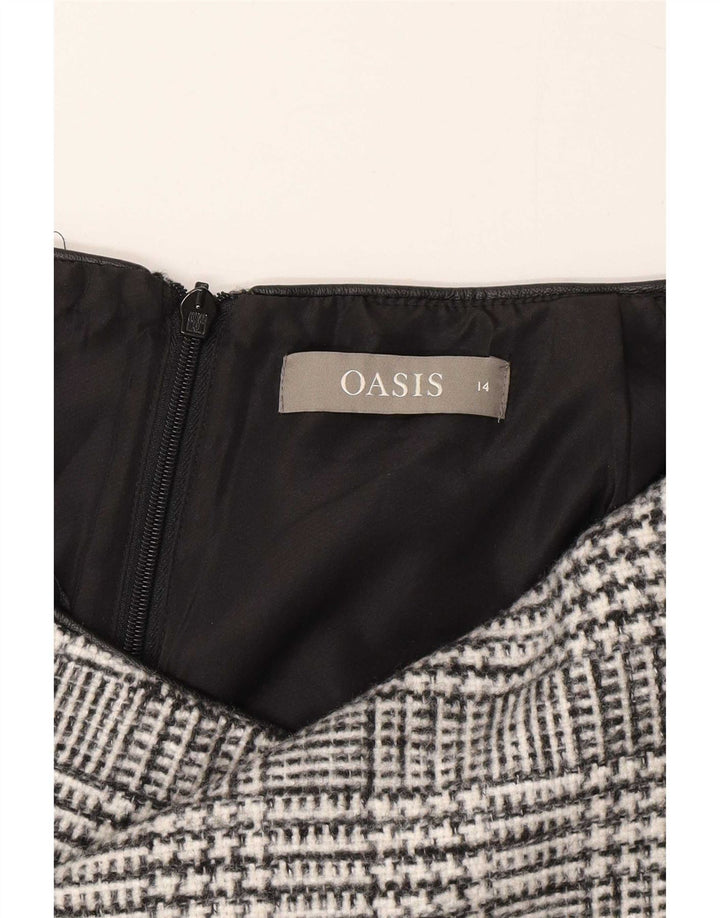 Женская мини-юбка Oasis UK 14, большая W32, серая с узором «гусиные лапки»