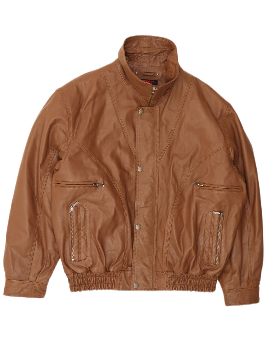 Мужская кожаная куртка MADDOX UK 42 XL коричневая кожа