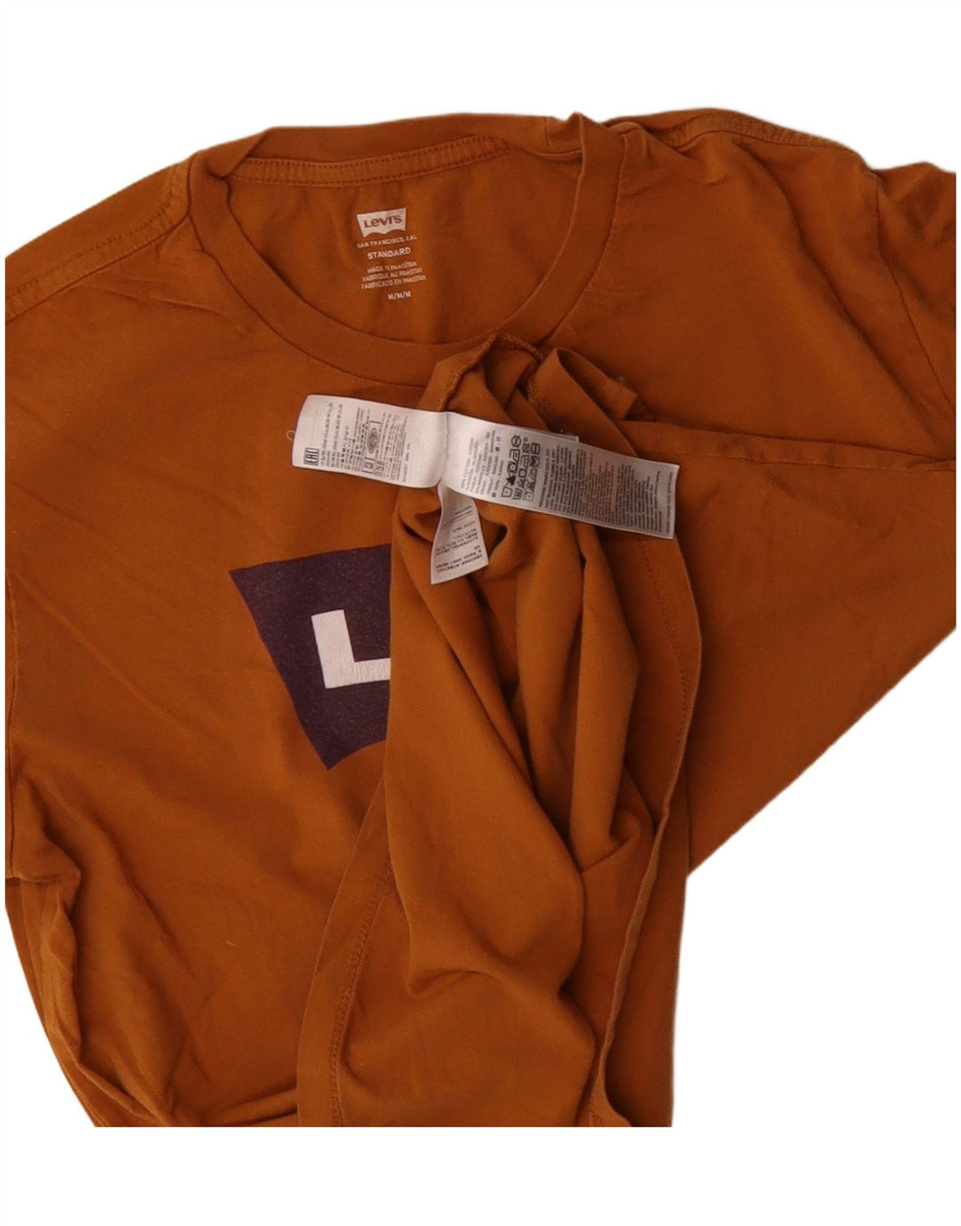 Мужская футболка стандартного кроя Levi's с рисунком, хлопковый топ среднего коричневого цвета