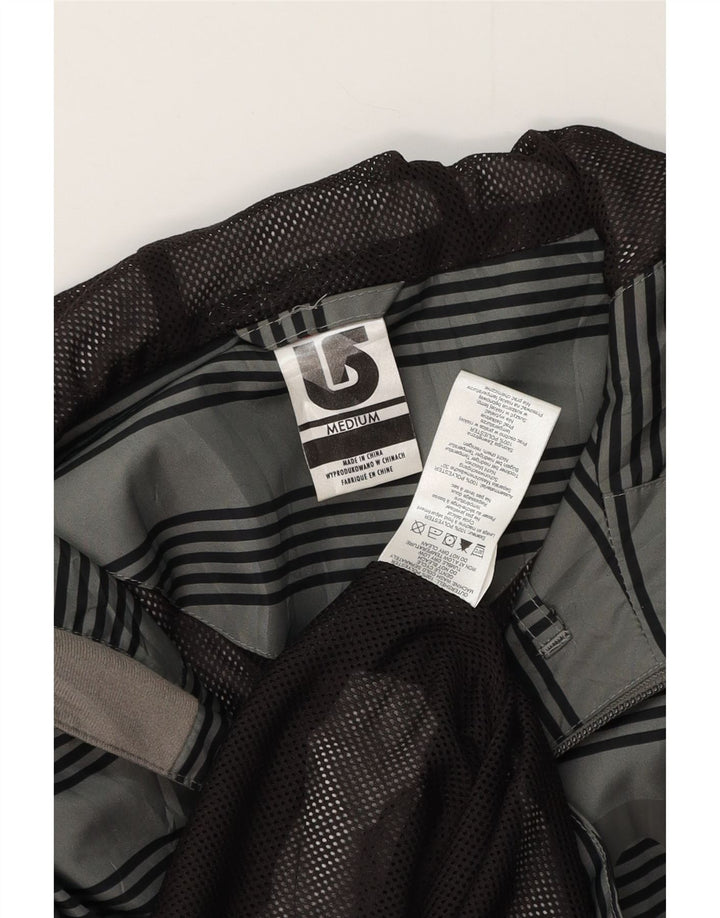 Мужская дождевик с капюшоном Burton UK 38, полиэстер среднего серого цвета в полоску