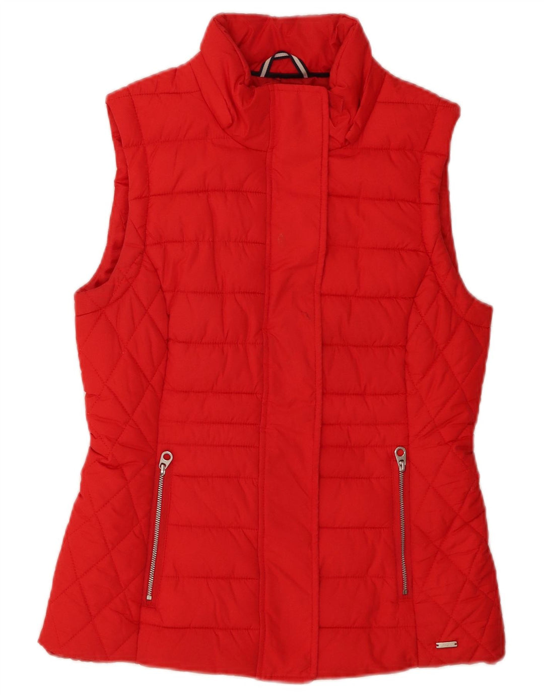JOULES Womens Padded Gilet UK 10 Small Red Polyester