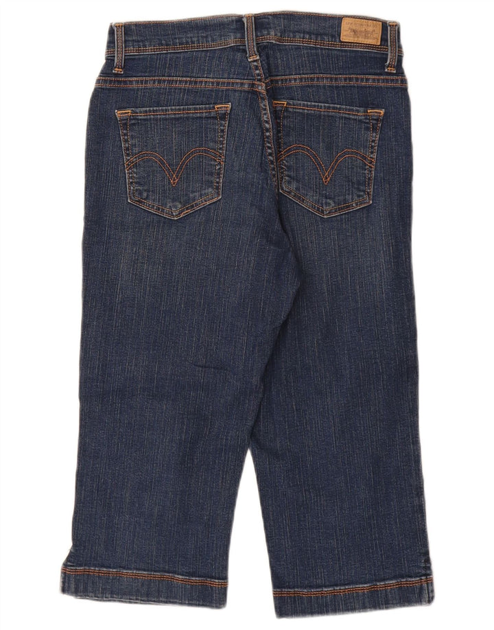 Женские джинсы-капри с высокой талией LEVI'S США 8, средние W26 L17, темно-синие, хлопковые