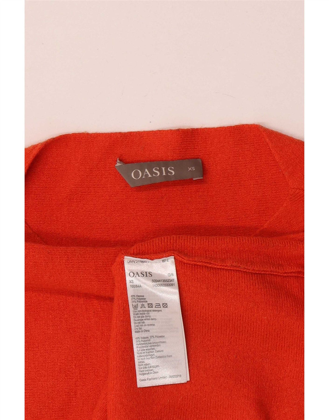 Женский топ Oasis с длинным рукавом UK 6 XS оранжевый вискоза