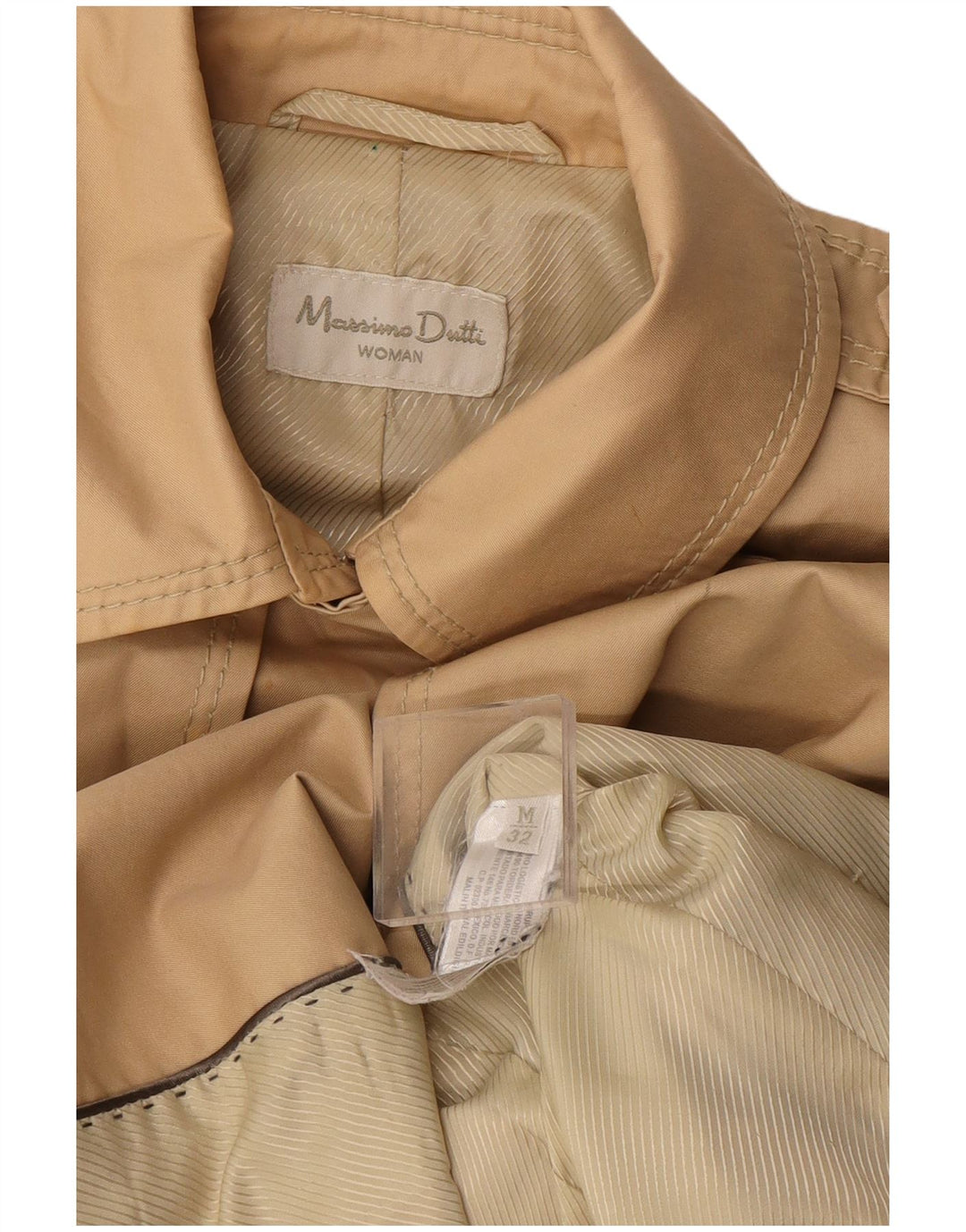 Женский тренч Massimo Dutti UK 12 средний бежевый вискоза