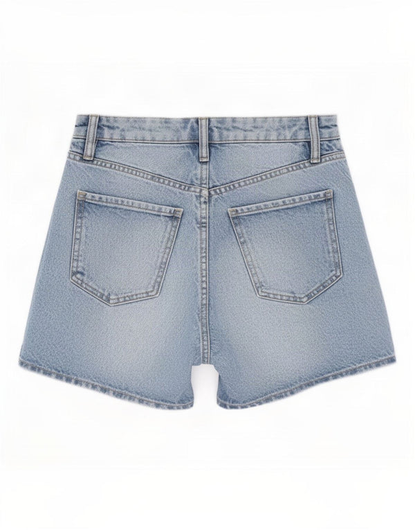 Женские джинсовые шорты Zara с завышенной талией, цвет EU 32 2XS W22, синий хлопок