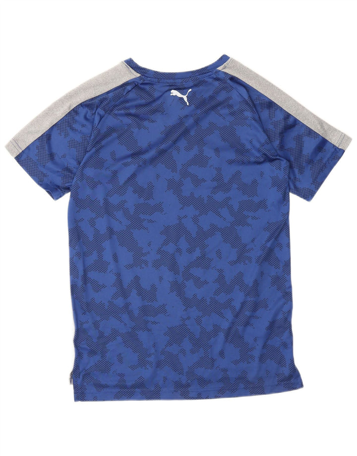 Футболка с рисунком PUMA для мальчиков, топ 14–15 лет, большой серый полиэстер с цветными блоками