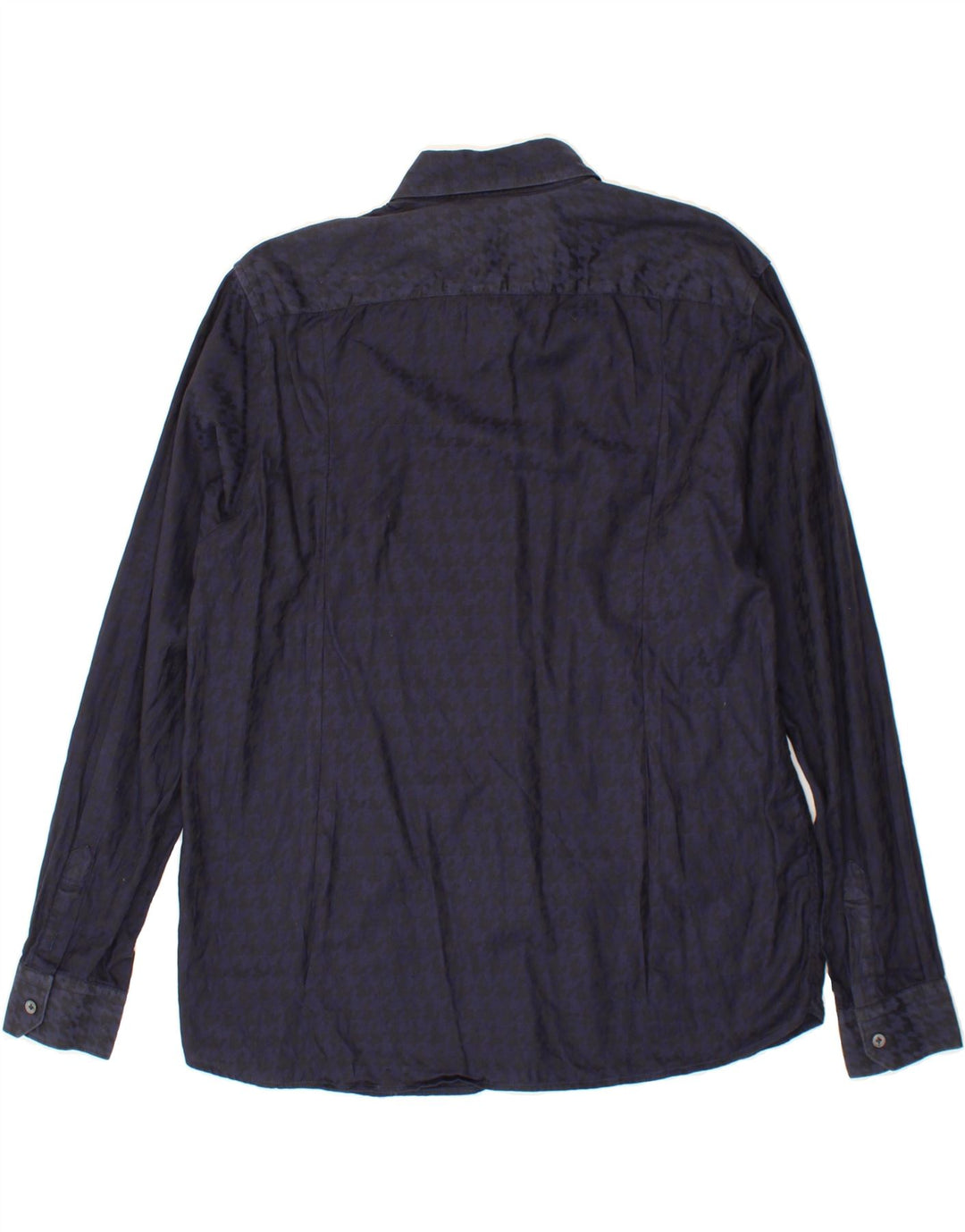 TED BAKER Mens Shirt Size 6 XL Navy Blue Houndstooth Vintage Ted Baker and Second-Hand Ted Baker from Messina Hembry 