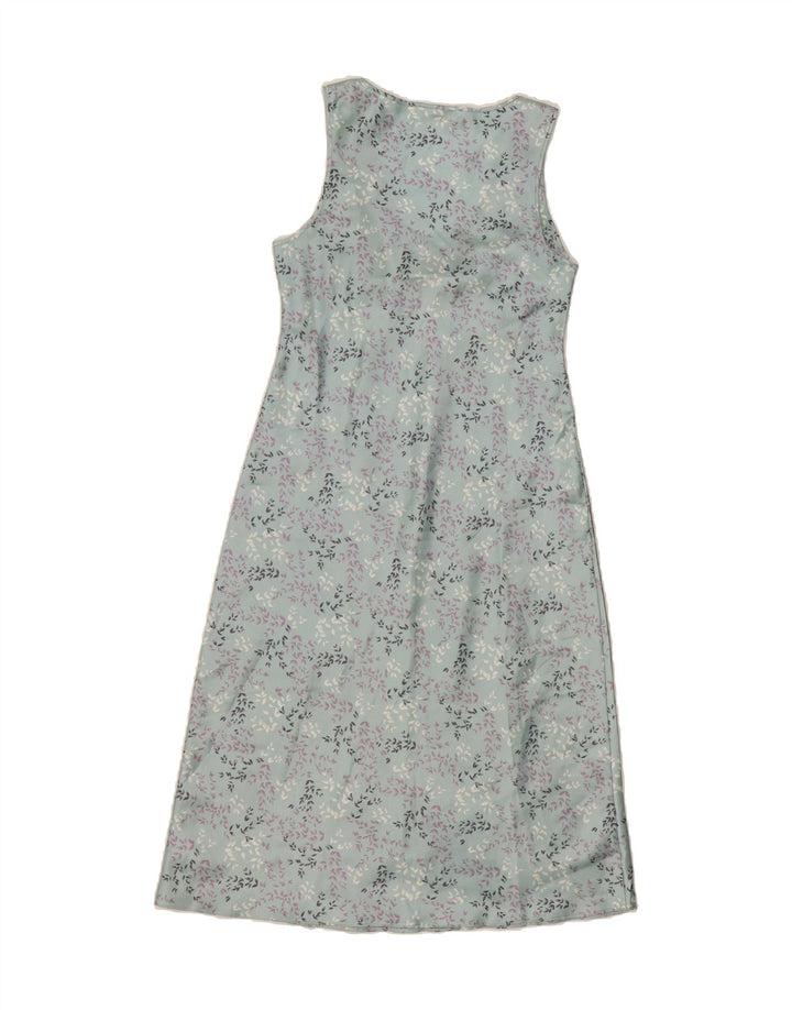 MARKS & SPENCER Womens Sleeveless Maxi Dress UK 12 Medium Blue Floral Vintage Marks & Spencer and Second-Hand Marks & Spencer from Messina Hembry 