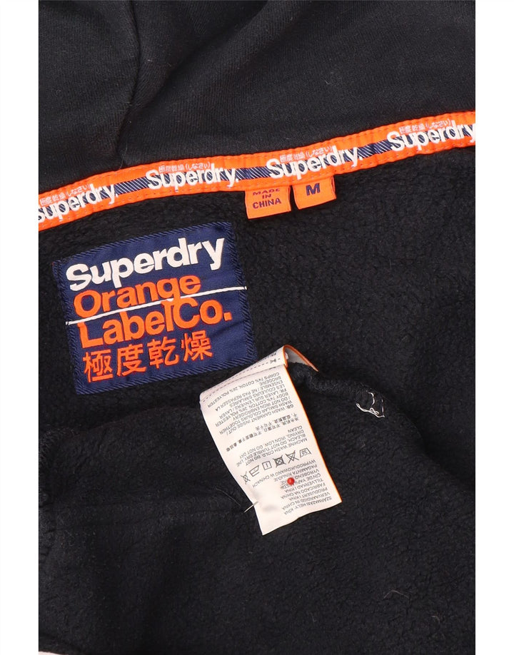 Мужской свитер с капюшоном на молнии Superdry среднего размера, темно-синий, хлопок