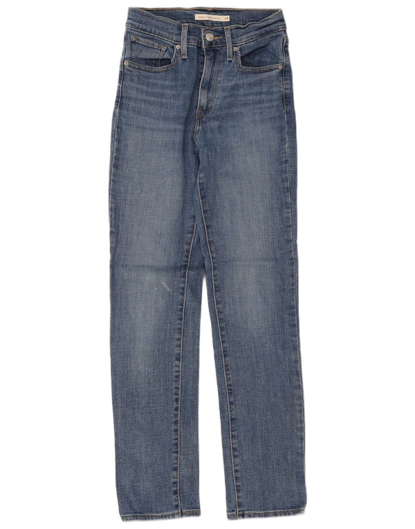 Женские прямые джинсы Levi's 724 с высокой посадкой W24 L28, синие, хлопок