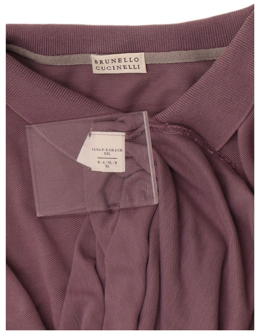 Мужская рубашка поло Brunello Cucinelli XL, фиолетовая, хлопковая, классическая