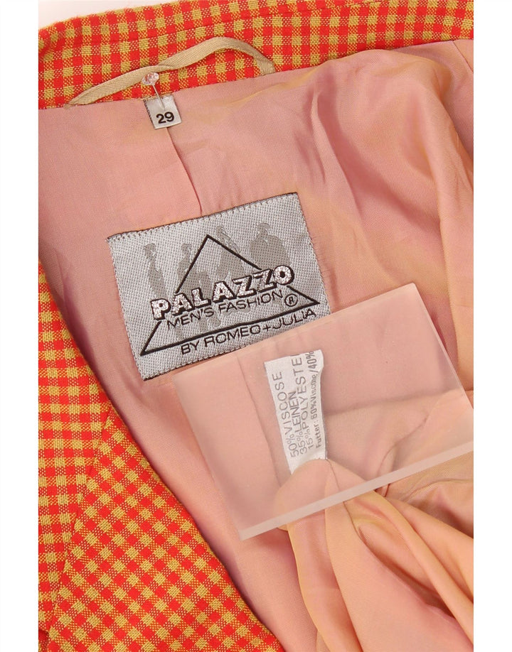 Винтажный мужской пиджак на 2 пуговицах, Великобритания 40, большой желтый клетчатый вискоза