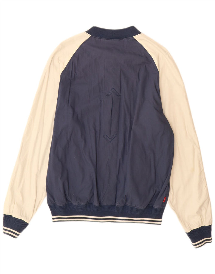 Мужская куртка-бомбер Levi's UK 38, средний темно-синий, хлопок с цветными блоками