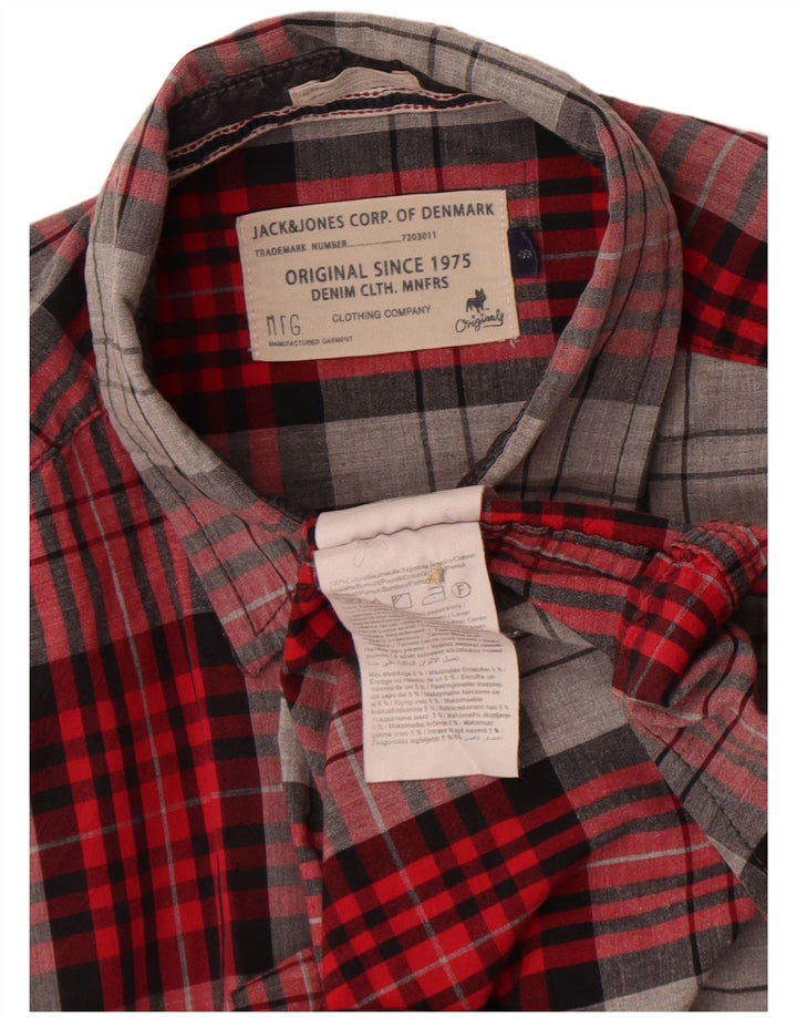 Мужская фланелевая рубашка Jack & Jones, маленькая красная клетка, хлопок