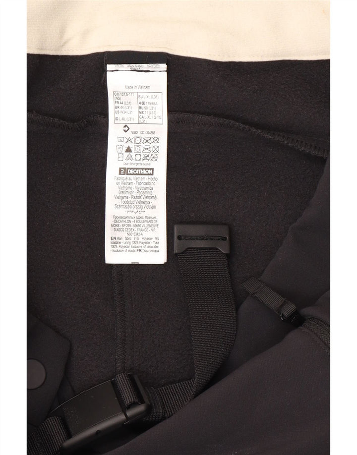 Decathlon Женские брюки карго Bootcut, большие размеры W38 L31, черные, полиэстер