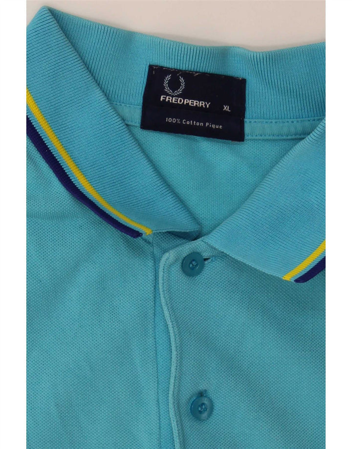 Мужская рубашка-поло Fred Perry XL, хлопковая синяя полоска