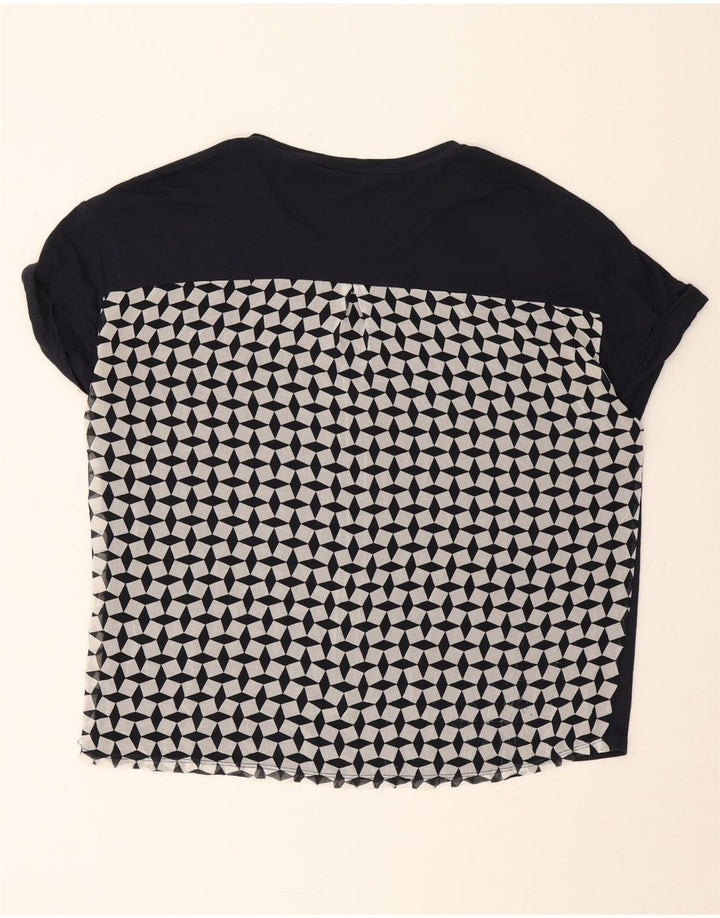 Женская футболка Armani Exchange Top UK 14 Medium Navy Blue с геометрическим рисунком