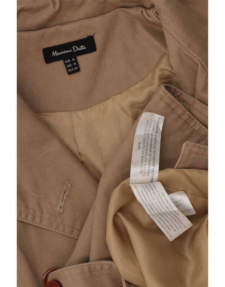 Женский тренч Massimo Dutti UK 14, средний бежевый, хлопок