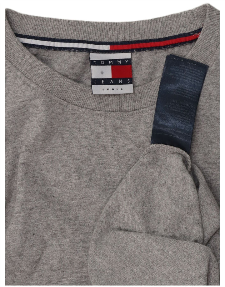 TOMMY HILFIGER Мужской топ с рисунком, длинный рукав, маленький серый, хлопок