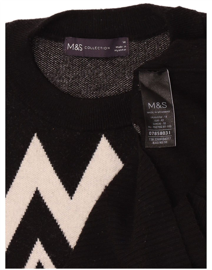 Женский джемпер с круглым вырезом Marks & Spencer UK 14, средний черный