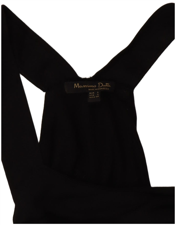 Женское платье макси без рукавов Massimo Dutti UK 10 маленькое черное