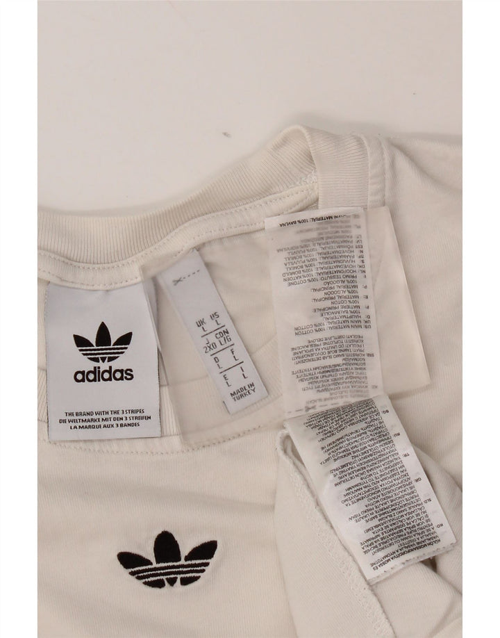 Мужская футболка Adidas с рисунком, большой белый хлопок