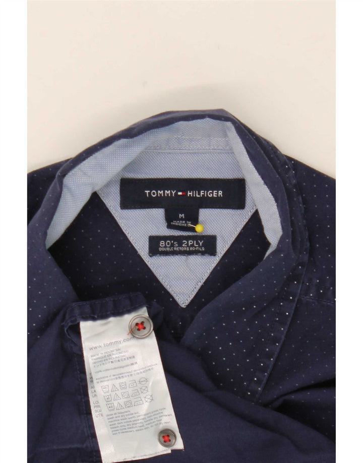 Мужская рубашка Tommy Hilfiger, средний темно-синий пятнистый хлопок