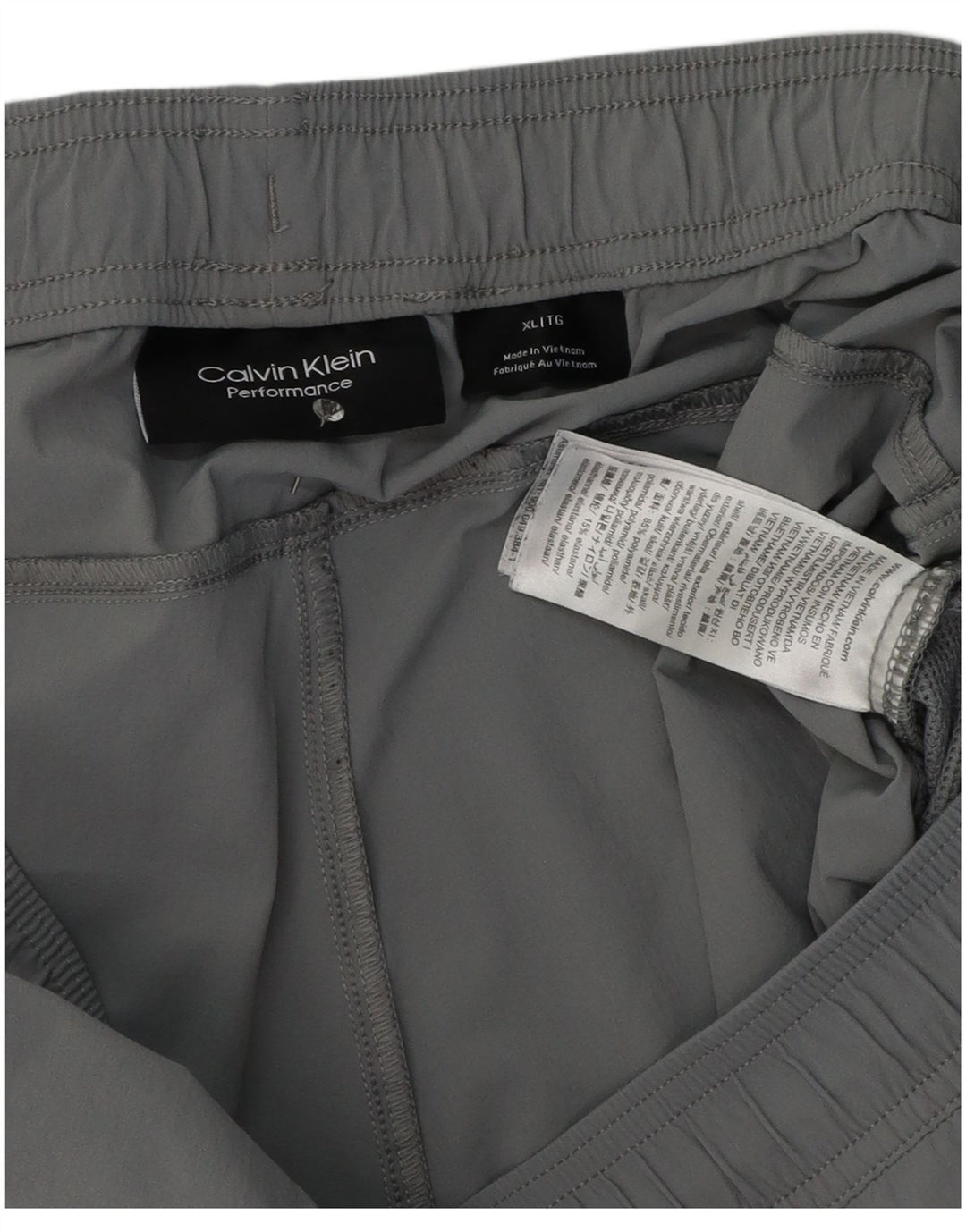 Мужские спортивные шорты Calvin Klein Performance XL, серые, полиэстер с цветными блоками