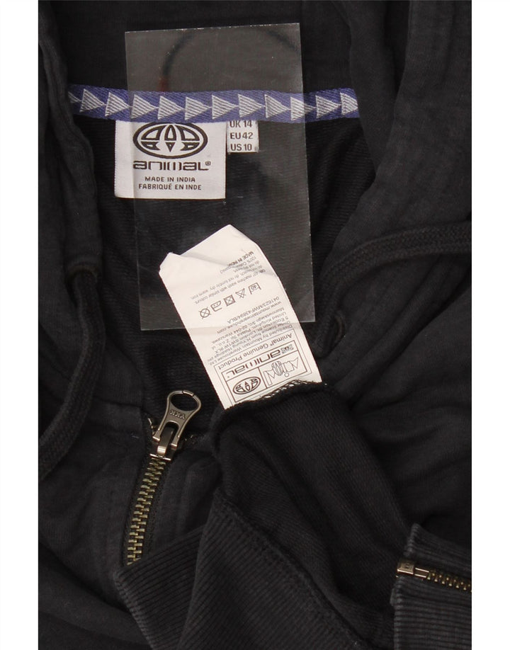 Женский свитер с капюшоном на молнии ANIMAL UK 14, большой черный хлопок
