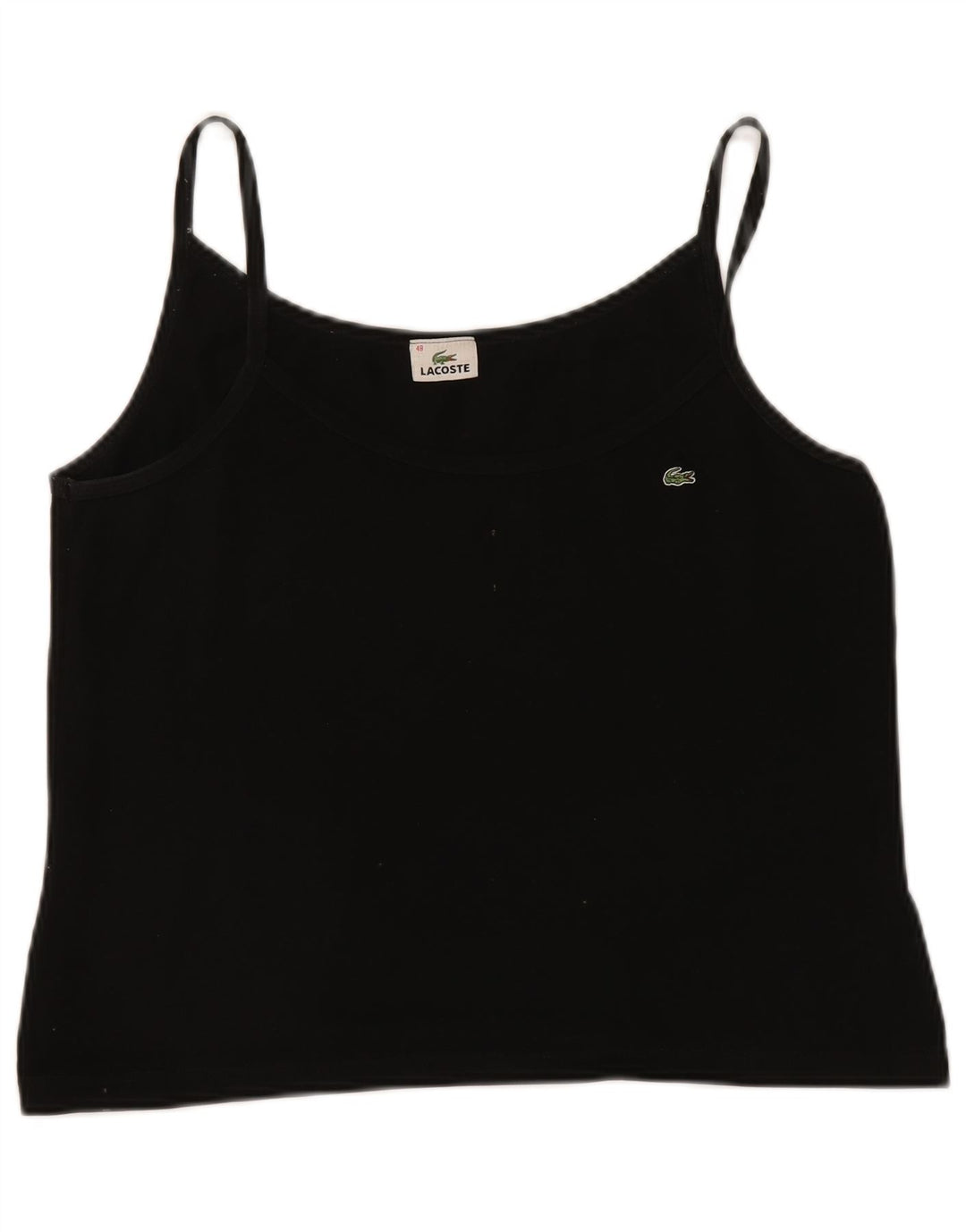 Женский топ на бретельках Lacoste, размер 48 XL, черный хлопок