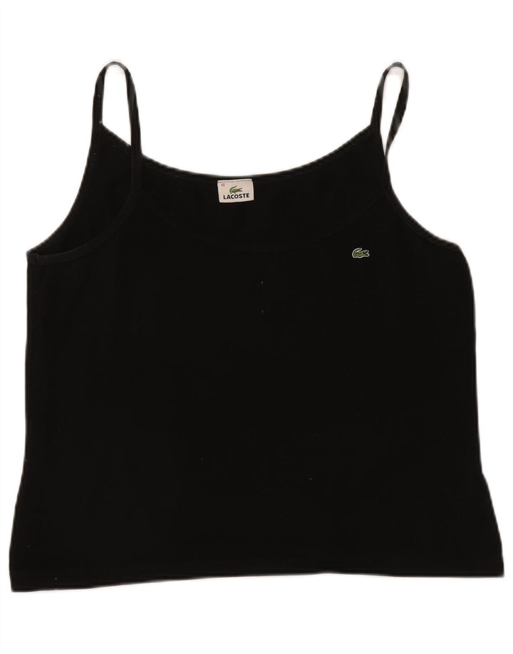 Женский топ на бретельках Lacoste, размер 48 XL, черный хлопок