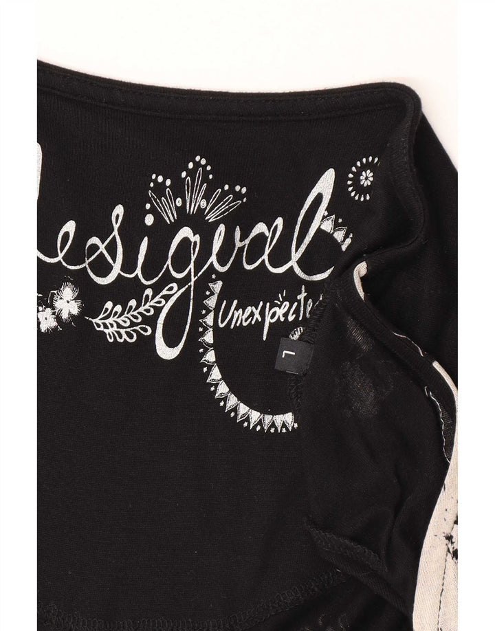Женское базовое платье Desigual UK 16, большое черное вискоза с цветочным принтом