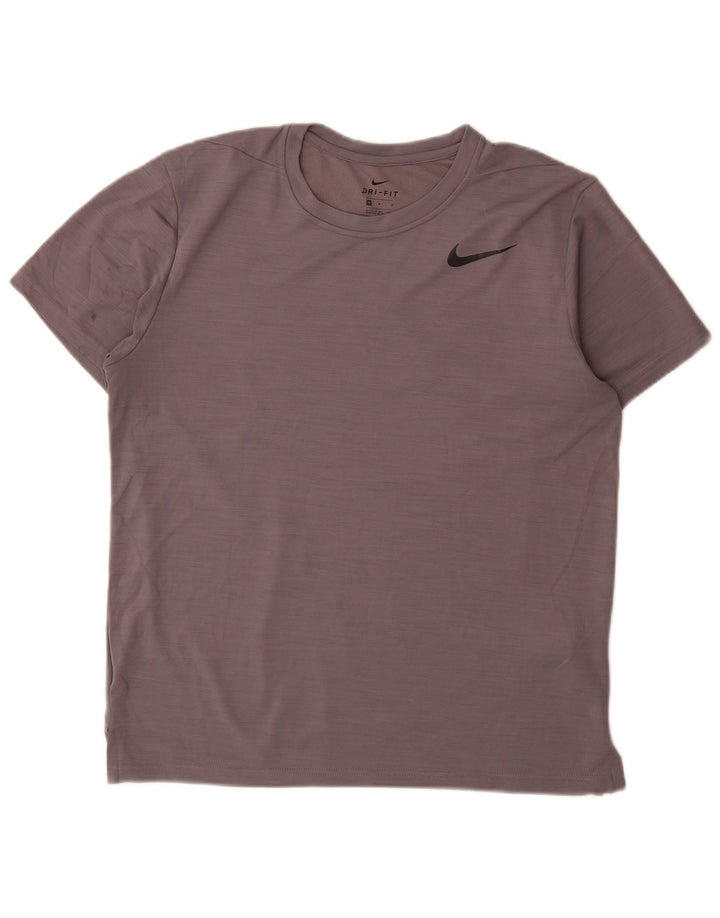 Мужская футболка Nike Dri Fit из полиэстера среднего серого цвета с крапинками