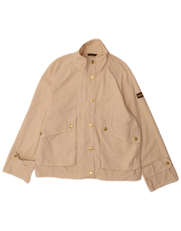 Женский бомбер большого размера Barbour UK 10, маленький, бежевый, хлопок
