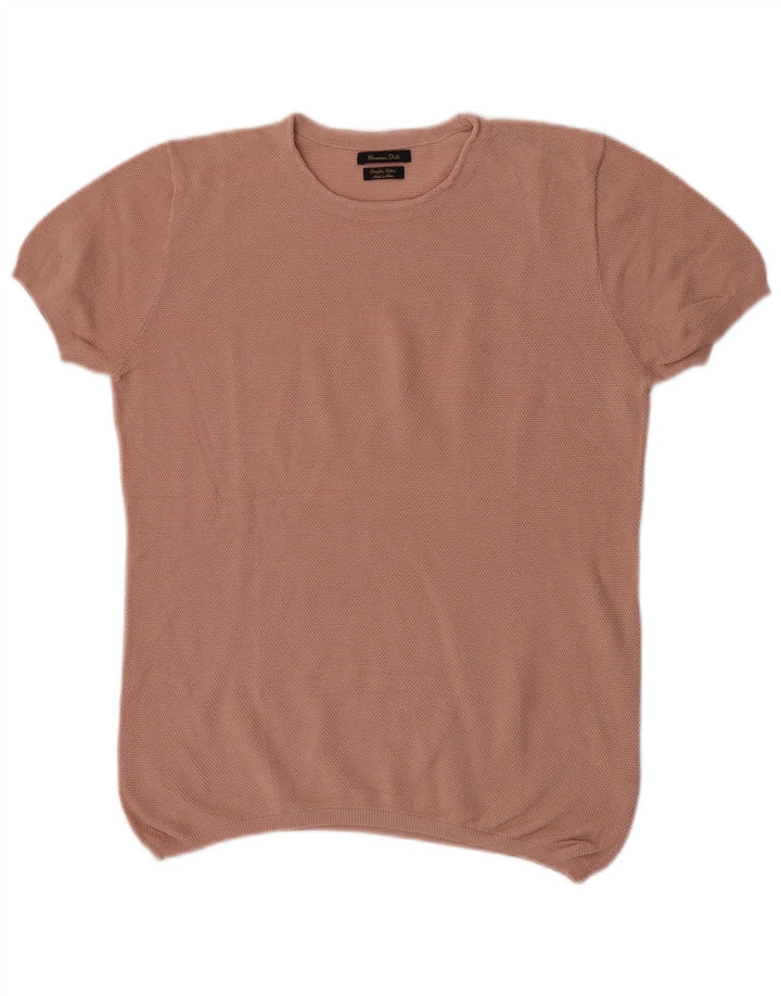 Женская блузка Massimo Dutti Top UK 16, большой розовый хлопок