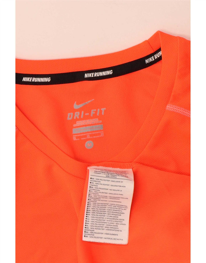 Мужская футболка Nike Dri Fit, верх среднего оранжевого цвета, полиэстер с цветными блоками