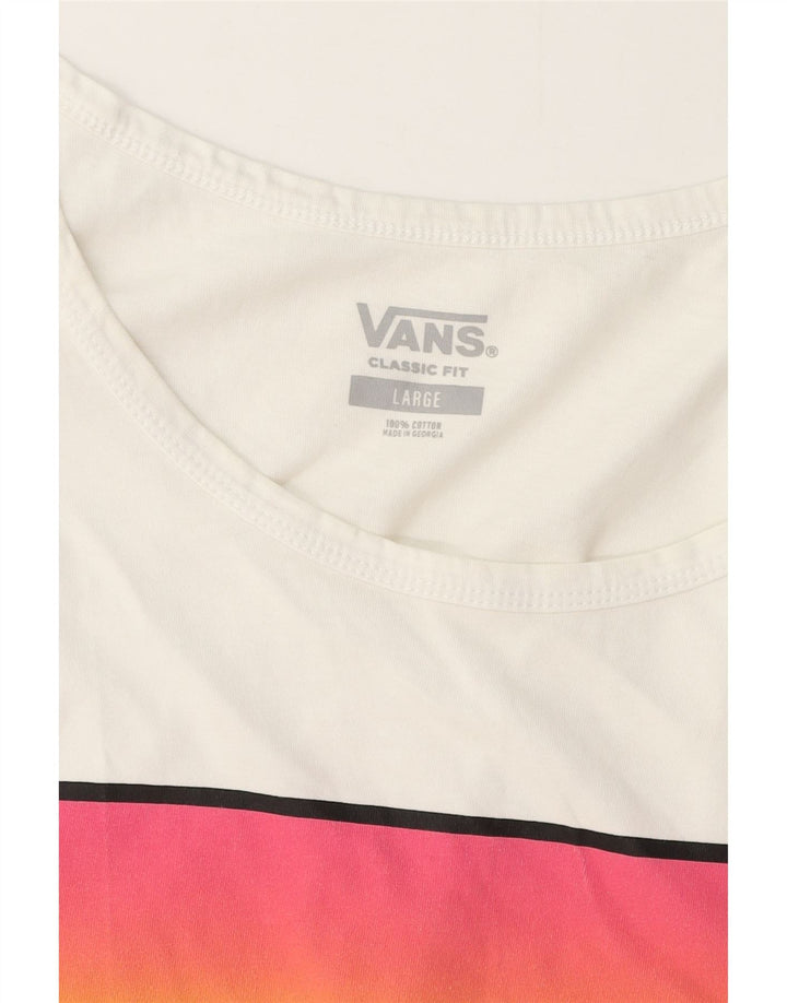 Мужской жилет классического кроя с рисунком Vans, большой белый хлопковый топ