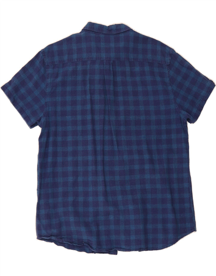 WRANGLER Mens Regular Fit Short Sleeve Shirt 2XL Blue Check Cotton Vintage Wrangler and Second-Hand Wrangler from Messina Hembry 