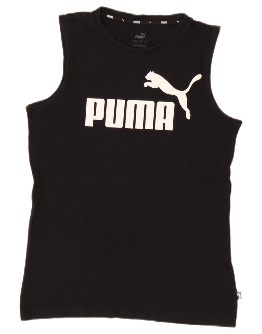 Жилет с рисунком Puma для мальчиков 13-14 лет, черный хлопок